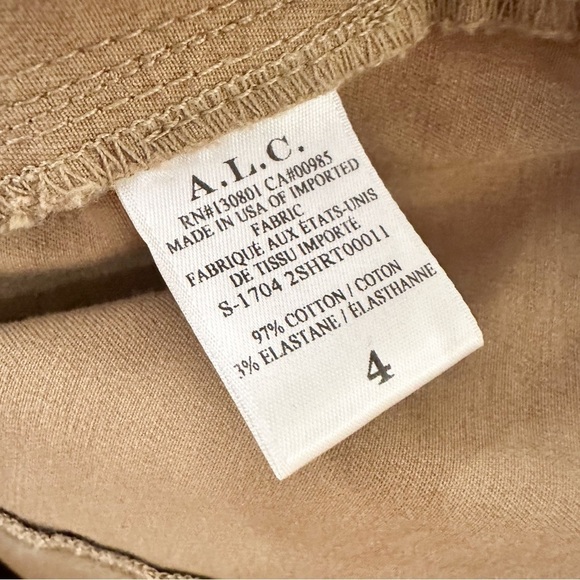 A.L.C. Kyle Lace up fly Khaki Tan Shorts sz 4 - Picture 8 of 8